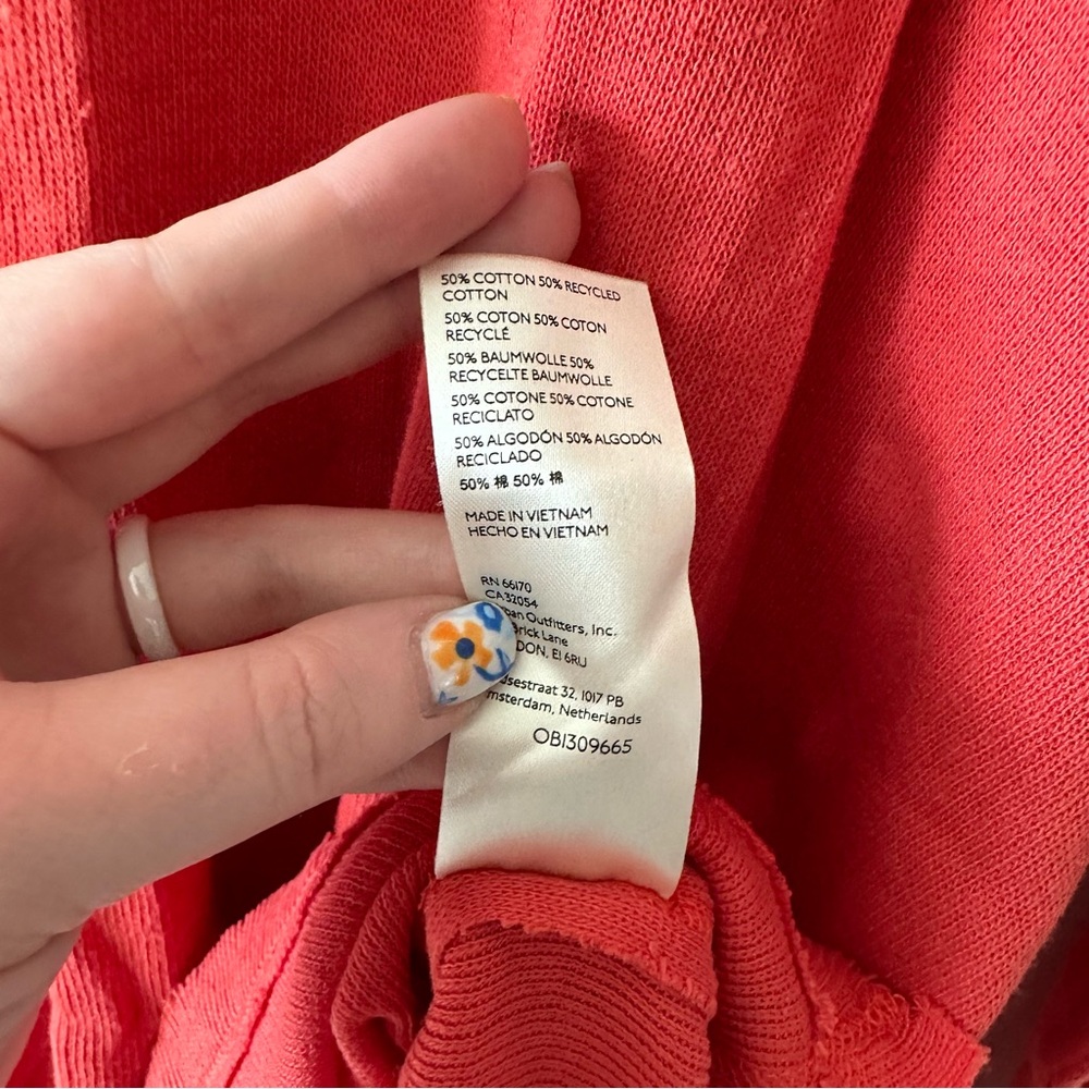 Free People / We the Free • Red Ribbon Colby Long Sleeve Top - Picture 9 of 9